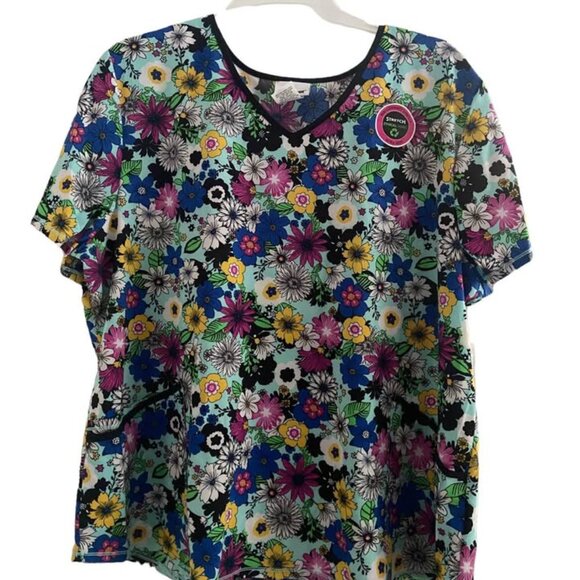 Floral Scrub Top NEW Women’s XL - Picture 1 of 2